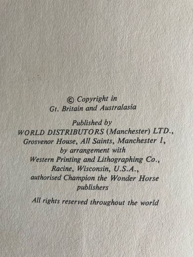 Western annual:'Champion The Wonder Horse' 1958
