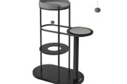 Scratching post 111 cm high with sisal trunk classic black