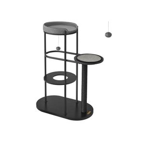 Scratching post 111 cm high with sisal trunk classic black