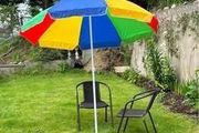 Summer Pride Rainbow Or Black &amp; Red Garden Pub Party Parade Umbrellas. Brand New In Box 2 Metre