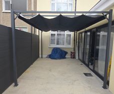 Aluminium Pergola with Retractable Canopy