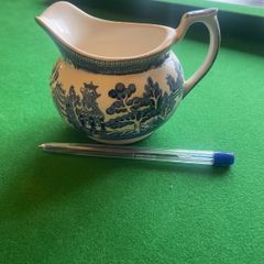 willow pattern arklow jug pottery