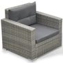 6 Piece Garden Lounge Set with Cushions Poly Rattan Grey Image 8