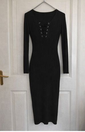 Sexy Black Midi Dress Size M/L