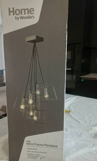 Wire Framed Pendant Cube Lights