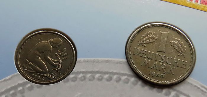 12 Coins (incl 2 Silver ) in old Germany set | 130 Years Deutsche Mark | 2 Silver coins | 12 coins