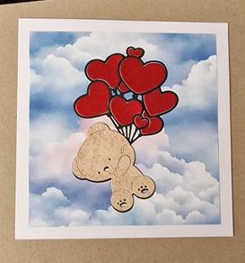 Handmade Greeting Card:- Balloon Bear