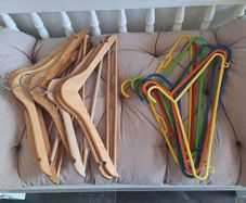 15 Clothes Hangers - Wooden and Plastic