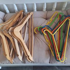 15 Clothes Hangers - Wooden and Plastic