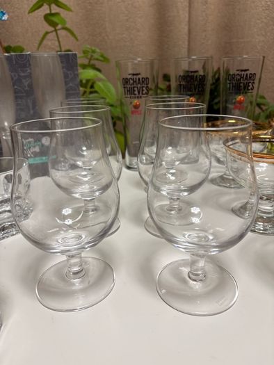 Large set of various glasses