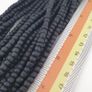 Antique African Style Dark Black Blue 5-6.6mm Glass Beads Necklace Strand Image 2