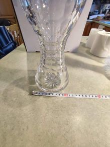 Cut Crystal Corset Vase Flowers as trophy engraved ELM PARK BRADY CUP WINNER 2004. NO STAMP No.65