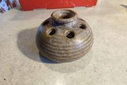 Irish art pottery dun caoin Signed Studio Art Pottery Flower Frog Planter Vase MCM Stoneware