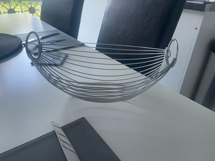 chrome fruit bowl