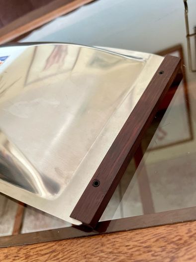Mid Century Modern Stainless Steel Canoe Tray Danish Lundtofte DKF 1960s