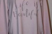 Gina baby pink slogan zip sweatshirt size UK14 EU42 Perfect condition Postage included