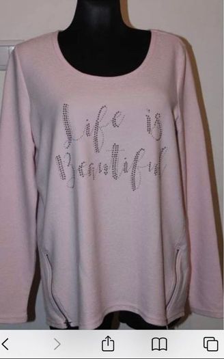 Gina baby pink slogan zip sweatshirt size UK14 EU42 Perfect condition Postage included