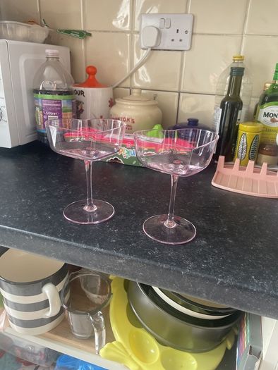 Pink Heart Shaped Glasses x2