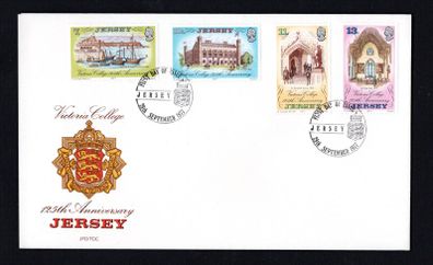 1977 Jersey 125th Anniversary of Victoria's College Commemorative Stamps First Day Cover (FDC)