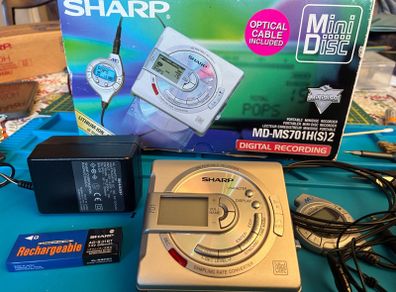 Sharp MD-MS701H(S) MiniDisc Recorder - Boxed Complete Set - Serviced & Tested