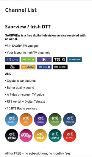 Saorview TV aerial (indoor)