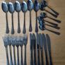 SABICHI  48 Piece Cutlery Set Hammered Black Image 2