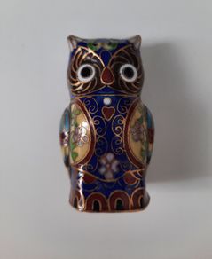 Vintage Franklin Mint Cloisonne Owl - 1988