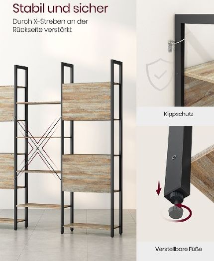 New Bookcase With 14 Shelves (Brown or Greige)  FREE P&P