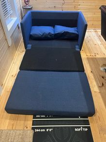 Small blue denim sofa bed