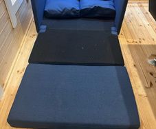 Small blue denim sofa bed