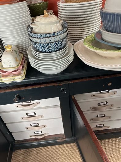 Old Belgian cupboard with 8 inside drawers