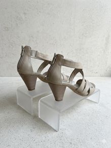 NeroGiardini High-Ankle Sandal Heels, light beige