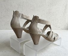 NeroGiardini High-Ankle Sandal Heels, light beige