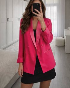 Primark Pink Satin lapel and cuffs blazer, Size UK12, New