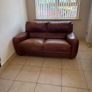 Brown/Tan 2 & 3 seater leather couches Image 2