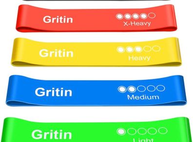Resistance Bands, [Set of 5] Skin-Friendly Resistance Fitness Exercise Loop Bands with 5 Different Resistance Levels - Carrying Case Included MULTIPLE COLOURS AVAILABLE, SEE PHOTOS (FREE POSTAGE)