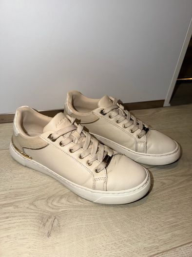 ALDO Women's Beige Leather Low Top Trainers - size UK 5