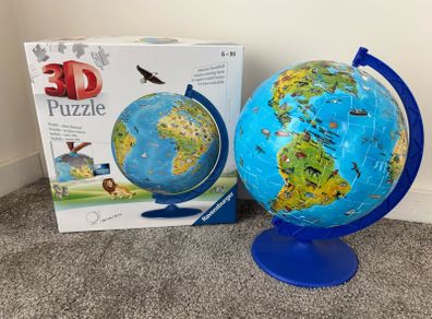 3D puzzle children globe  26.7cm height 180 numbered puzzle
