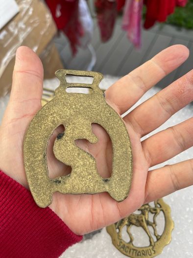 10 antique vintage horse brass