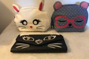 Two Pre-loved make-up Novelty Make-up bags + purse