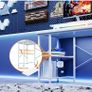 120x50cm Gaming Desk with LED Lights & Power Outlets,White Storage Shelves, Dual Monitor Stand, Home Office & Study, Work from Home, Bedroom, Small Spaces, Dorm, Space-Saving, Students Image 4