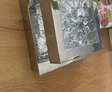 Modern luxury chrome & textured Ice glass wall sconce (brand new)