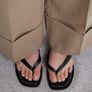 River Island leather toe thong flat sandal in blac size 40 EU 7 UK Image 2