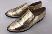 River Island Ladies Gold loafers size 5 can post