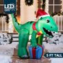 152CM Dinosaur Christmas Inflatable Decoration, Blow Up Dino Inflatable Build-in LEDs Light Up Giant Christmas Yard Decor for Xmas Holiday Outdoor Garden Decoration Image 2