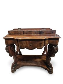 victorian mahogany serpentine console table