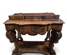 victorian mahogany serpentine console table