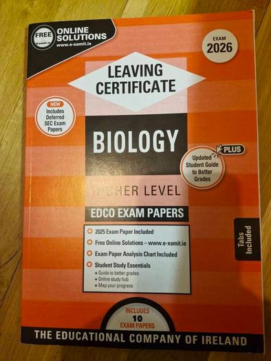 school books, Leaving Cert past papers, Biology and French