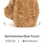 New JELLYCAT Bartholomew Bear Pouch Image 2