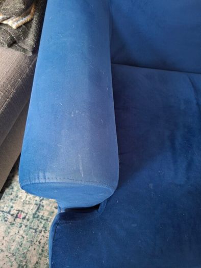 Blue single armchair (read measurements)